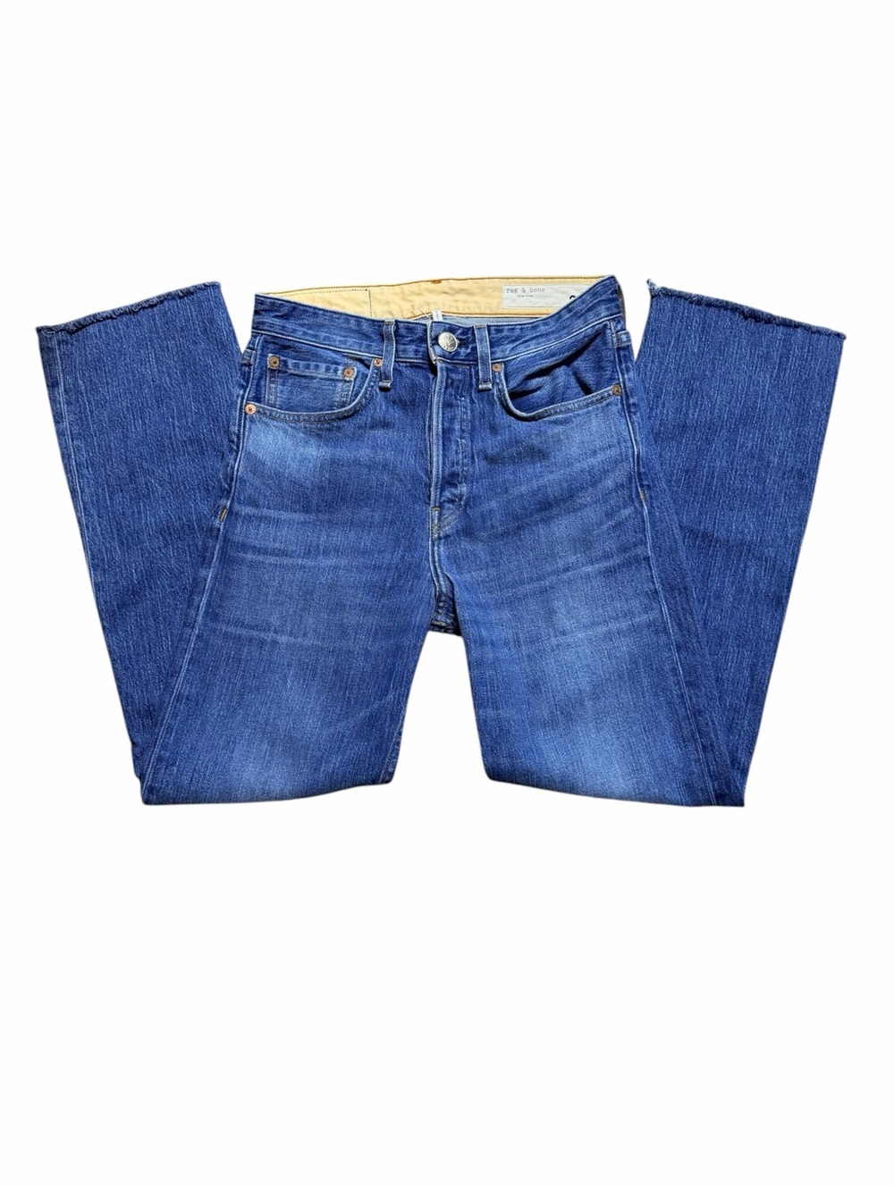 rag & bone Maya High Rise Ankle Straight Jeans Derby Blue Size 24